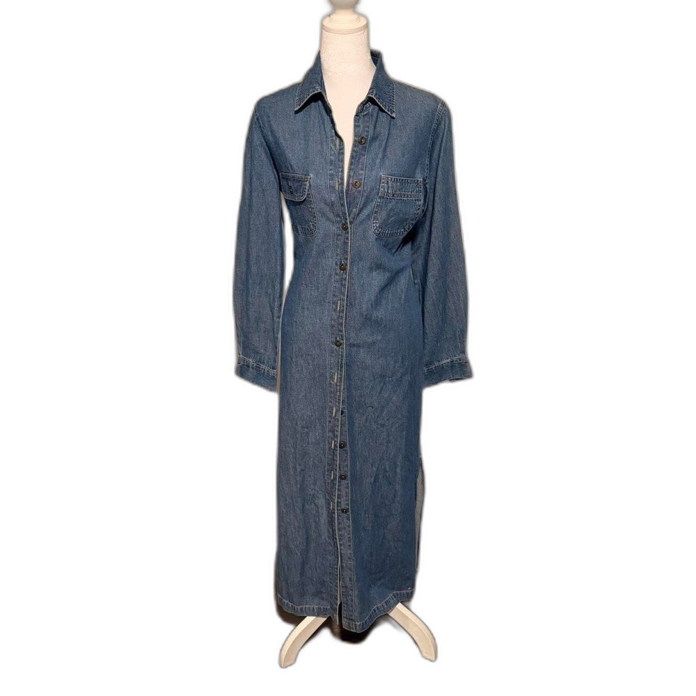 Vintage Carolina Blues denim maxi dress